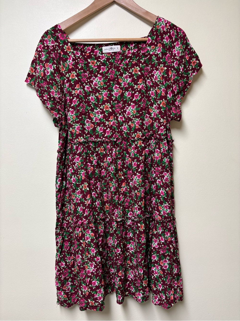 Natural Life Berkley Floral Tiered Babydoll Mini Dress - Medium